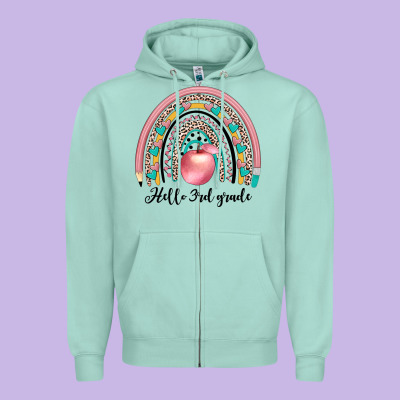 Hello 3rd Grade Zipper Hoodie Designed By Jahusdesignshop