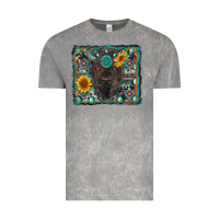 Cloud Rock american bison wıth sunflower and gemstone Vintage Tee - RanaPortraitStore