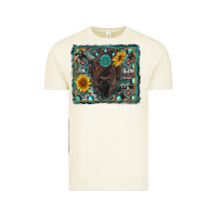 Vintage Arctic american bison wıth sunflower and gemstone Vintage Tee - RanaPortraitStore