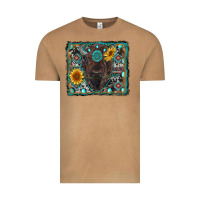 Vintage Camel american bison wıth sunflower and gemstone Vintage Tee - RanaPortraitStore