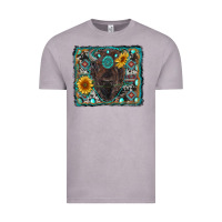Vintage Zinc american bison wıth sunflower and gemstone Vintage Tee - RanaPortraitStore