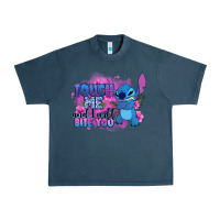 Midnight Navy touch me and i will bite you stitch Urban Heavy Tee - Zillion Design Studio