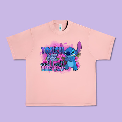 Touch Me And I Will Bite You Stitch Urban Heavy Tee Designed By Zillion Design Studio