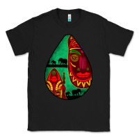 Black african masks teardrop  3 Classic Tee - BundleAndBundleShop