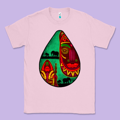 African Masks Teardrop  3 Classic Tee Designed By Bundleandbundleshop