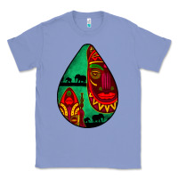 Colony Blue african masks teardrop  3 Classic Tee - BundleAndBundleShop