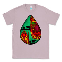 Lilac african masks teardrop  3 Classic Tee - BundleAndBundleShop