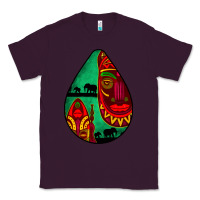 Plum african masks teardrop  3 Classic Tee - BundleAndBundleShop