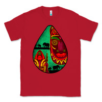 Red african masks teardrop  3 Classic Tee - BundleAndBundleShop