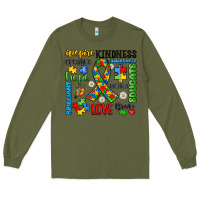 Army Green autism awareness Long Sleeve Tee - JahusDesignShop