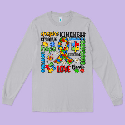 Autism Awareness Long Sleeve Tee Designed By Jahusdesignshop