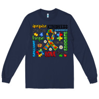 Navy autism awareness Long Sleeve Tee - JahusDesignShop
