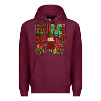Burgundy Mimi Elf with Knitting Christmas Premium Hoodie - BundleAndBundleShop