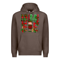 Coffee Mimi Elf with Knitting Christmas Premium Hoodie - BundleAndBundleShop