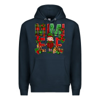 Navy Mimi Elf with Knitting Christmas Premium Hoodie - BundleAndBundleShop
