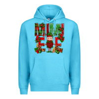 Ocean Blue Mimi Elf with Knitting Christmas Premium Hoodie - BundleAndBundleShop