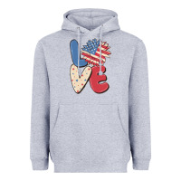 Heather Grey love 4th of july Heavyweight Hoodie - MaliasSmallBusiness