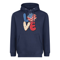 Navy love 4th of july Heavyweight Hoodie - MaliasSmallBusiness