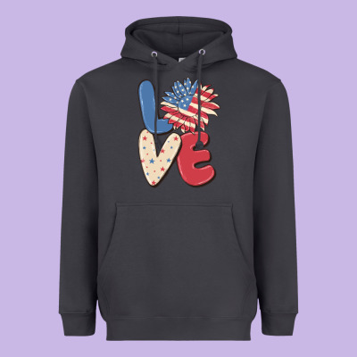 Love 4th Of July Heavyweight Hoodie Designed By Maliassmallbusiness