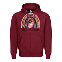 Burgundy hello 4th grade Zipper Hoodie - JahusDesignShop
