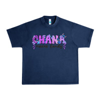 Navy ohana means family with stitch Urban Heavy Tee - texasbilliewilder