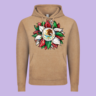 Christmas Sunflower Mexican Flag Vintage Hoodie Designed By Jahusdesignshop