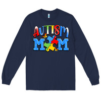 Navy autism mom Long Sleeve Tee - JahusDesignShop