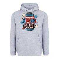 Heather Grey American can cooler Heavyweight Hoodie - MaliasSmallBusiness