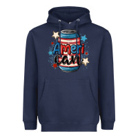 Navy American can cooler Heavyweight Hoodie - MaliasSmallBusiness
