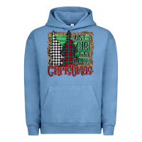 Pigment Pebble Blue Womens Just a Girl Who Loves Christmas Funny Urban Hoodie - Bettercallsaul