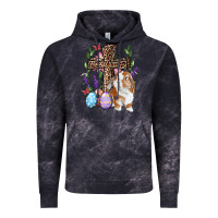 Cloud Black Easter bunny and floral cross Vintage Hoodie - RanaPortraitStore