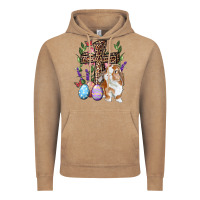 Vintage Coffee Easter bunny and floral cross Vintage Hoodie - RanaPortraitStore