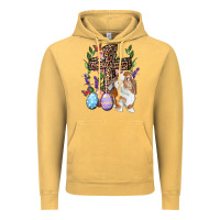 Vintage Mustard Easter bunny and floral cross Vintage Hoodie - RanaPortraitStore