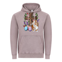 Vintage Zinc Easter bunny and floral cross Vintage Hoodie - RanaPortraitStore