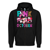 Black pink october Zipper Hoodie - AdoDesignShop