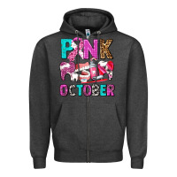 Charcoal Heather pink october Zipper Hoodie - AdoDesignShop