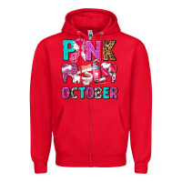 Red pink october Zipper Hoodie - AdoDesignShop
