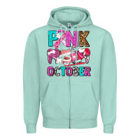 Seafoam pink october Zipper Hoodie - AdoDesignShop