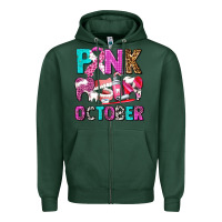 Sports Green pink october Zipper Hoodie - AdoDesignShop