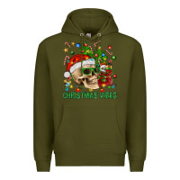 Army Green Christmas Vibes Premium Hoodie - BundleAndBundleShop