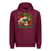 Burgundy Christmas Vibes Premium Hoodie - BundleAndBundleShop