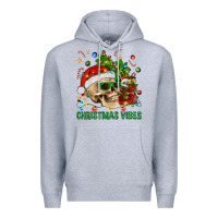 Heather Grey Christmas Vibes Premium Hoodie - BundleAndBundleShop