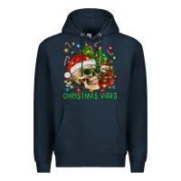 Navy Christmas Vibes Premium Hoodie - BundleAndBundleShop