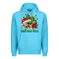 Ocean Blue Christmas Vibes Premium Hoodie - BundleAndBundleShop