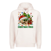 Pale Pink Christmas Vibes Premium Hoodie - BundleAndBundleShop