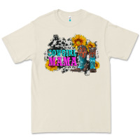 Bone cowgirl mama with boots and sunflowers and cowhide Premium Tee - Artiststas