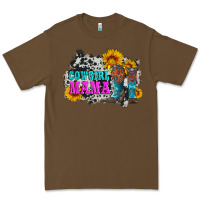 Cacao cowgirl mama with boots and sunflowers and cowhide Premium Tee - Artiststas