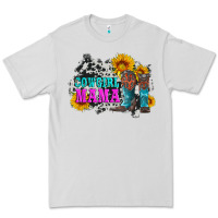 Dove Grey cowgirl mama with boots and sunflowers and cowhide Premium Tee - Artiststas