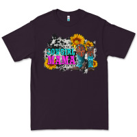 Plum cowgirl mama with boots and sunflowers and cowhide Premium Tee - Artiststas