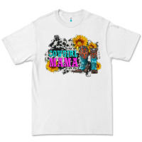 White cowgirl mama with boots and sunflowers and cowhide Premium Tee - Artiststas